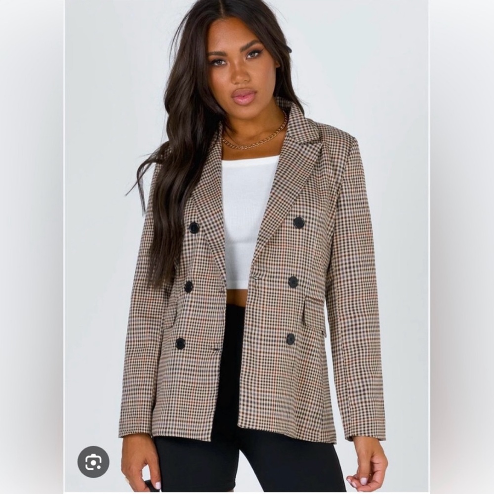 Princess Polly plaid blazer size 4